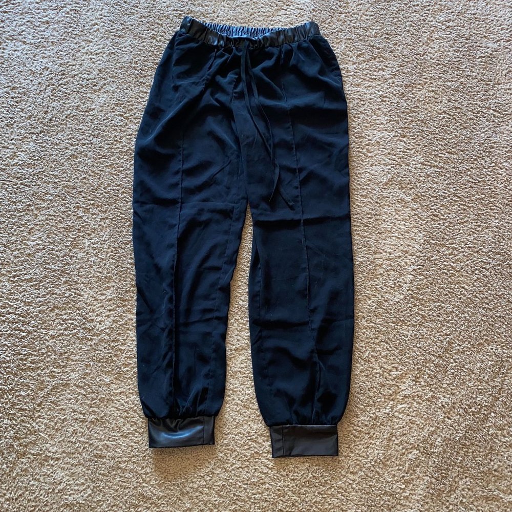 Joe Benbasset Black Pants with Elastic Waist & Legs